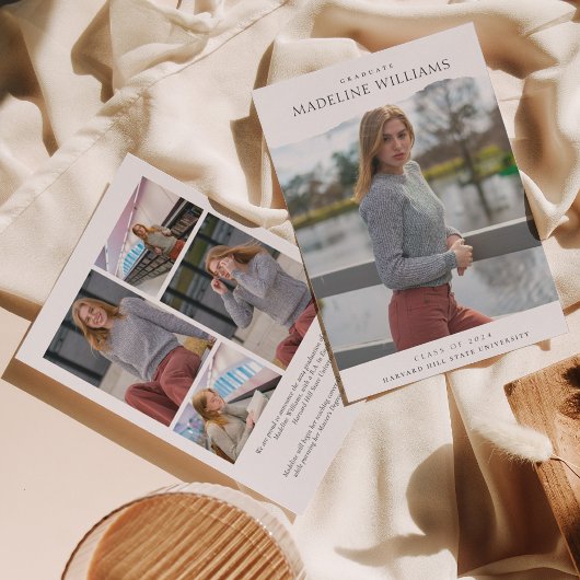 Classic Simple 5 Foto Abschluss Collage Ankündigung