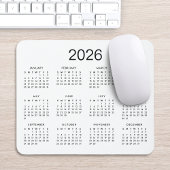 Classic Simple Black and White 2024 Calendar Mousepad