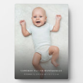 Classic Simple Black Gradient Modern Baby Foto Fotoplatte (Vorderseite)