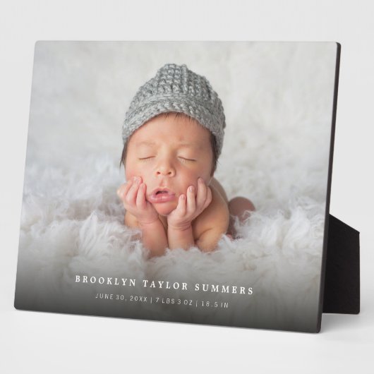 Classic Simple Black Gradient Modernes Foto Fotoplatte (Seite)