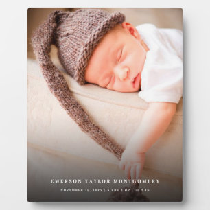 Classic Simple Black Gradient Modernes Foto Fotoplatte