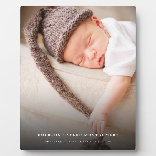 Classic Simple Black Gradient Modernes Foto Fotoplatte (Vorderseite)