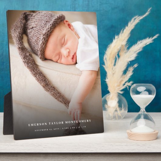 Classic Simple Black Gradient Modernes Foto Fotoplatte (Seite)