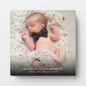 Classic Simple Black Gradient New Baby Foto Fotoplatte (Vorderseite)