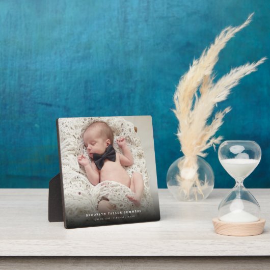 Classic Simple Black Gradient New Baby Foto Fotoplatte (InSitu)