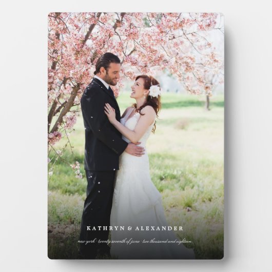 Classic Simple Black Gradient Wedding Foto Easel Fotoplatte (Vorderseite)
