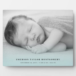 Classic Simple Blue Gradient New Baby Foto Easel Fotoplatte