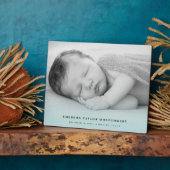 Classic Simple Blue Gradient New Baby Foto Easel Fotoplatte (Seite)