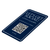 Classic Simple Blue QR Code Social Media Magnet (Linke Seite)