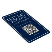 Classic Simple Blue QR Code Social Media Magnet (Rechte Seite)