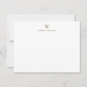 Classic Simple Brown Monogram Note Card Mitteilungskarte (Vorderseite)