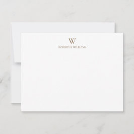 Classic Simple Brown Monogram Note Card Mitteilungskarte