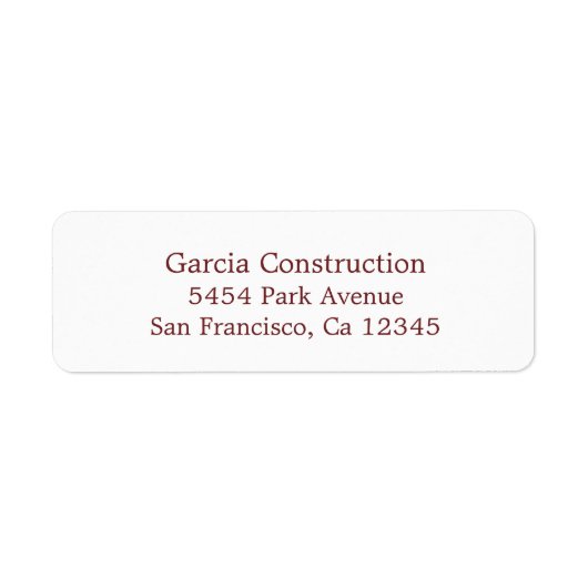 Classic Simple Burgundy Rücksendeadresse (Vorne)