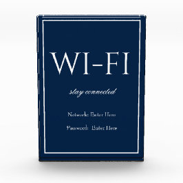 Classic Simple Dark Blue Wi-Fi Guest Block