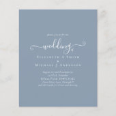 Classic Simple DUSTY BLUE Wedding Budget Flyer (Vorne)
