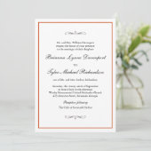 Classic Simple Elegance Burnt Orange Wedding Einladung (Stehend Vorderseite)