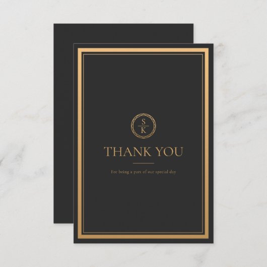 Classic Simple Elegance Dankeskarte (Vorne/Hinten)