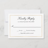 Classic Simple Elegance Gold Border UAWG RSVP Karte (Vorderseite)
