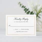 Classic Simple Elegance Gold Border UAWG RSVP Karte (Stehend Vorderseite)