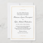 Classic Simple Elegance Gold Border Wedding Einladung (Vorderseite)