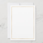 Classic Simple Elegance Gold Border Wedding Einladung (Rückseite)