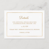 Classic Simple Elegance Gold Hochzeiten Informatio Begleitkarte (Vorderseite)