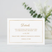 Classic Simple Elegance Gold Hochzeiten Informatio Begleitkarte (Stehend Vorderseite)