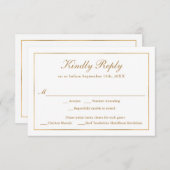 Classic Simple Elegance Gold UAWG mit Menü RSVP Karte (Vorne/Hinten)