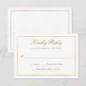 Classic Simple Elegance Gold UAWG RSVP Karte (Vorne/Hinten)