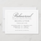 Classic Simple Elegance Hochzeit Probe Dinner Einladung (Vorderseite)