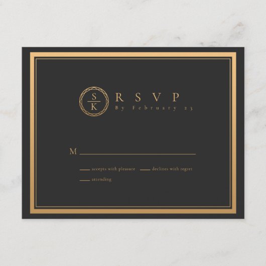 Classic Simple Elegance RSVP Karte (Vorderseite)