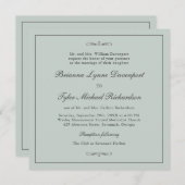Classic Simple Elegance Sage Green Square Hochzeit Einladung (Vorne/Hinten)