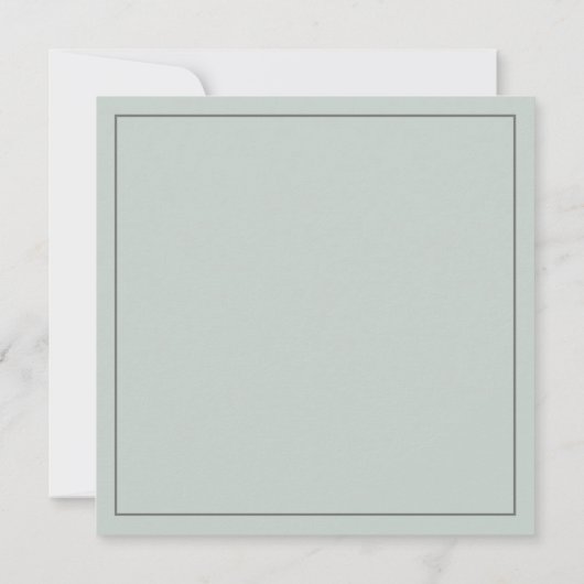 Classic Simple Elegance Sage Green Square Hochzeit Einladung (Rückseite)