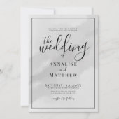 Classic Simple Elegance Watercolor Gray Wedding Einladung (Vorderseite)