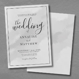 Classic Simple Elegance Watercolor Gray Wedding Einladung