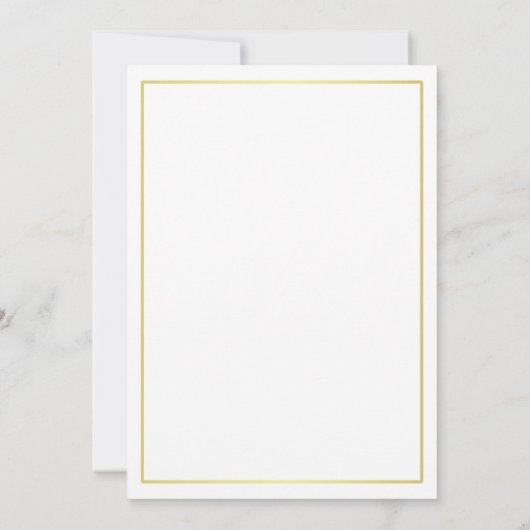Classic Simple Elegance Wedding Gold Border Einladung (Rückseite)