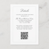 Classic Simple Elegance Wedding Info - Details Begleitkarte (Vorderseite)