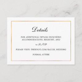 Classic Simple Elegance Wedding Info - Details Begleitkarte