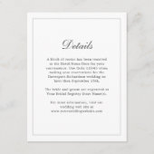 Classic Simple Elegance Wedding Info - Details Begleitkarte (Vorderseite)