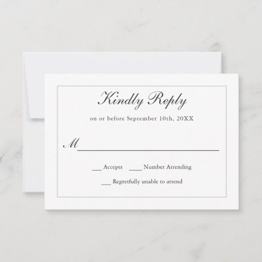 Classic Simple Elegance Wedding RSVP (Vorderseite)