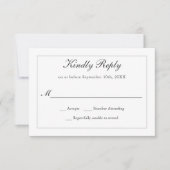 Classic Simple Elegance Wedding RSVP Karte (Vorderseite)