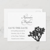 Classic Simple Elegant B&W Joshua Silhouette Ankündigungspostkarte (Vorne/Hinten)