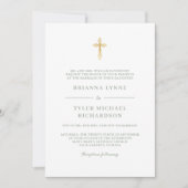 Classic Simple Elegant Christian Cross Wedding Einladung (Vorderseite)