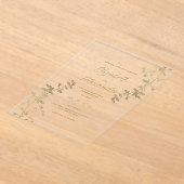 Classic simple elegant gold floral Wedding Acryleinladungen (Ablage )