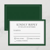 Classic Simple Elegant UAWG Forest Green Edging RSVP Karte (Vorne/Hinten)