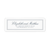 Classic Simple Elegante Chic Wedding Rücksendeadre (Vorne)