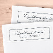 Classic Simple Elegante Chic Wedding Rücksendeadre