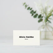 Classic Simple Elegante Ivory Business Card Visitenkarte (Stehend Vorderseite)