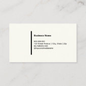 Classic Simple Elegante Ivory Business Card Visitenkarte (Rückseite)