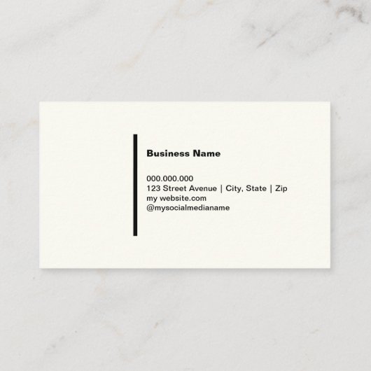 Classic Simple Elegante Ivory Business Card Visitenkarte (Rückseite)